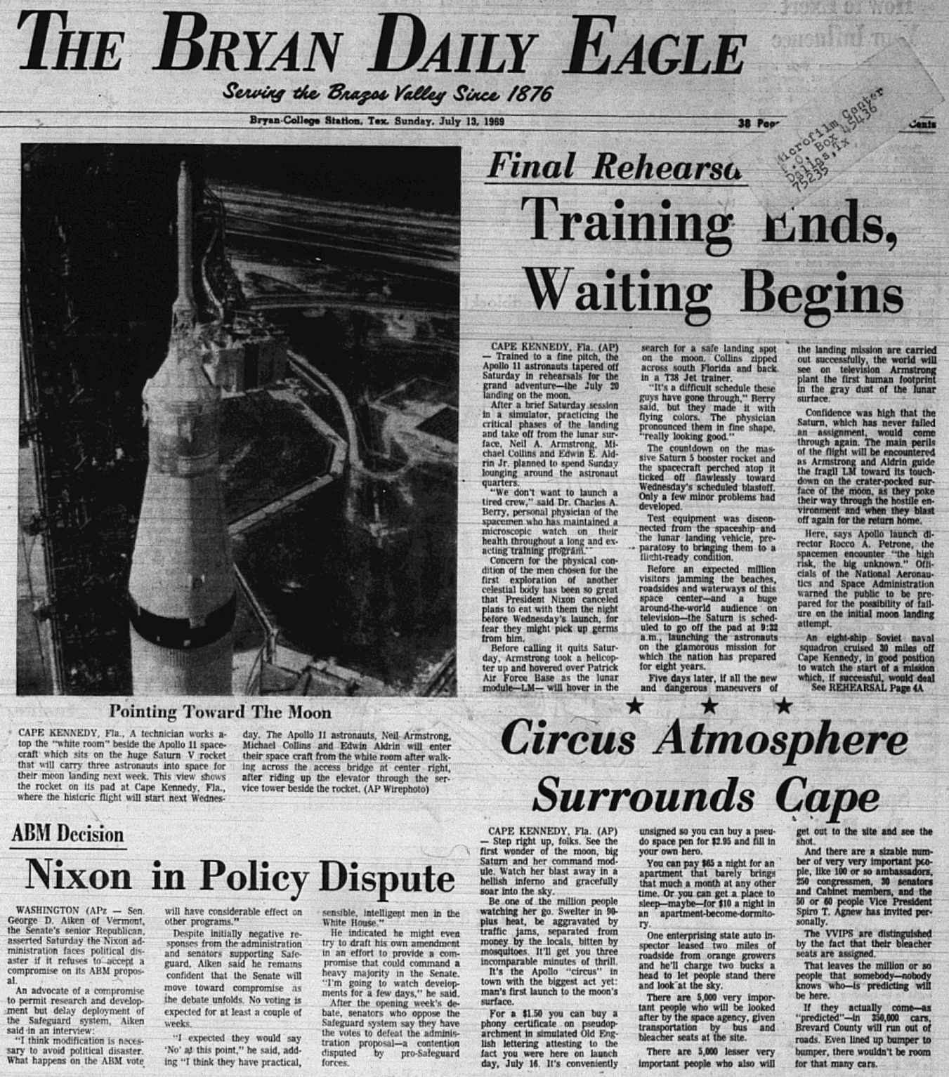 The Eagle Archives: July 13, 1969